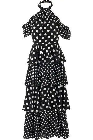 Carolina Herrera Midikleid mit Polka Dots