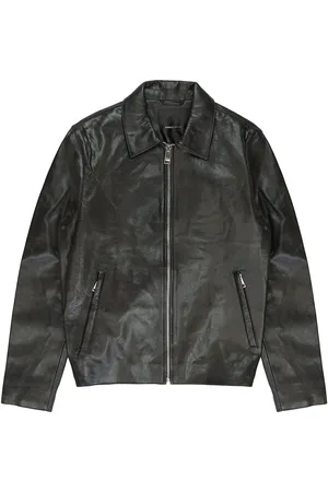 Purple Brand "Black" Lederjacke mit Reißverschluss