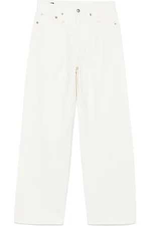 R13 Damon Straight-Leg-Jeans mit Falten