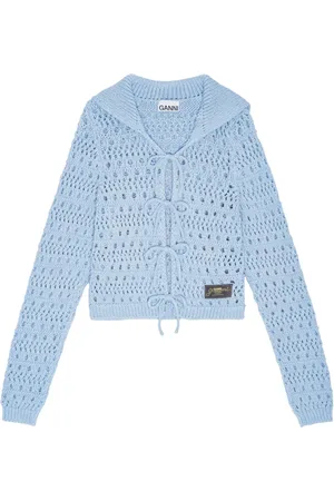 Ganni Cardigan mit Lochstrickmuster