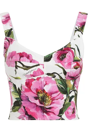 Dolce & Gabbana Bustier-Top mit Pfingstrosen-Print