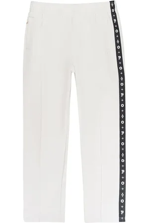 Purple Brand Cream Jogginghose mit Monogrammstreifen