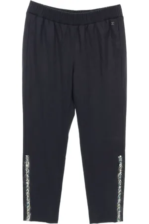CHANEL 1986-1988 Wollhose mit Flechtdetail