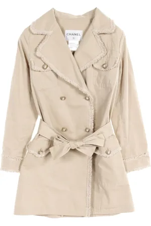 CHANEL 2010 Trenchcoat mit Tweed-Besatz