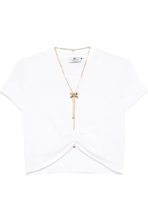 Elisabetta Franchi Jersey-T-Shirt mit Schleife