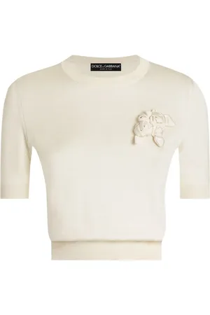 Dolce & Gabbana T-Shirt mit Blumenapplikation