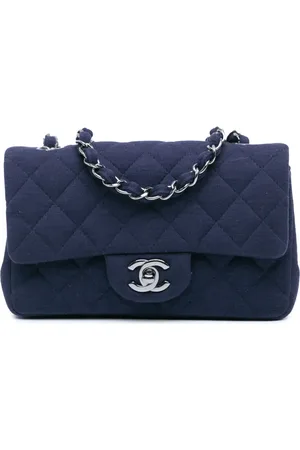 CHANEL 2016-2017 mini rechteckige Classic Single Flap Umhängetasche aus Jersey