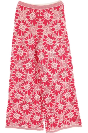 CHANEL 1986-1988 Flower Hose mit weitem Bein