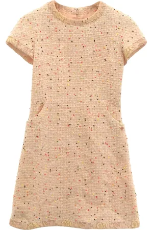 CHANEL 1986-1988 gepunktetes Tweed-Kleid