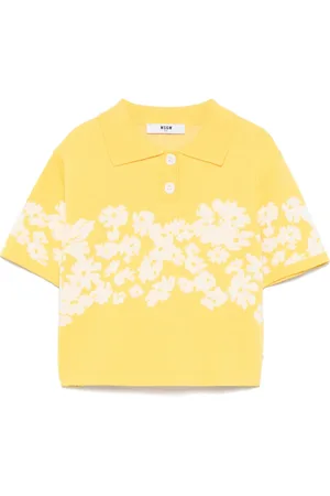 Msgm Poloshirt mit Blumen-Intarsie
