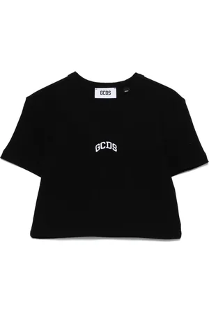 GCDS Cropped-T-Shirt mit Logo-Stickerei
