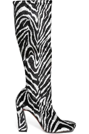 Amina Muaddi Marine Stiefel 95mm