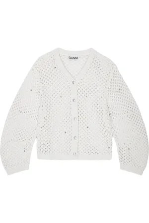 Ganni Cardigan mit Lochstrickmuster