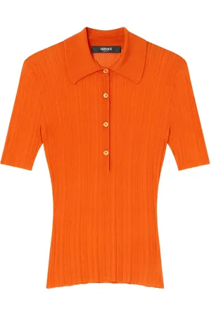 VERSACE Poloshirt aus geripptem Strick