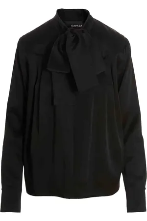 Capasa Milano Bluse mit Schleifenkragen