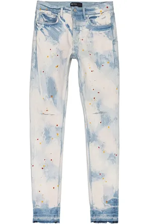 Purple Brand Ausgeblichene "Blue" Jeans mit Farbklecks-Detail