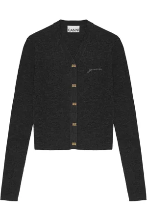Ganni Cardigan mit Logo-Stickerei