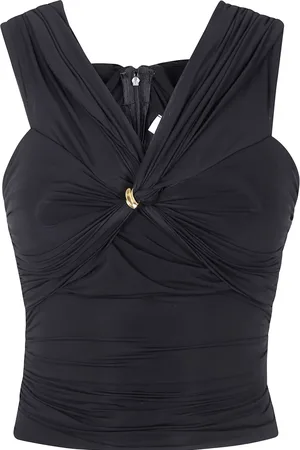 Elisabetta Franchi Organza-Oberteil mit Schmuckdetail