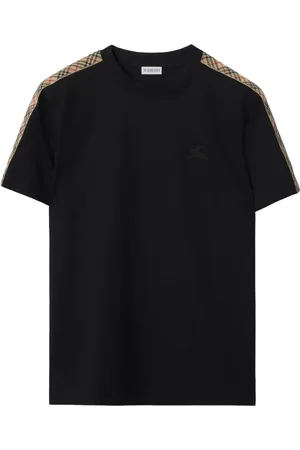 Burberry T-Shirt mit Check-Besatz