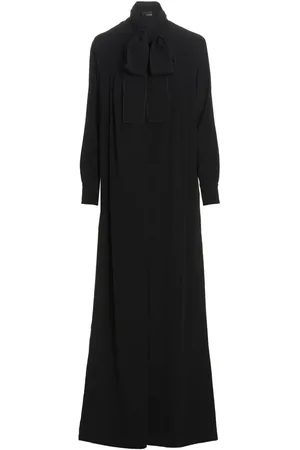 Capasa Milano Maxikleid mit Schleifenkragen