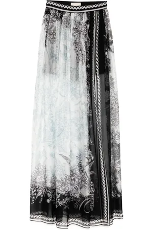 Elie saab Langer Chiffonrock mit Print