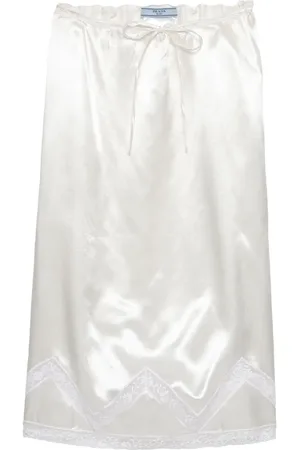 Prada Bestickter Satin-Midirock