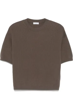 Brunello Cucinelli Fein geripptes T-Shirt