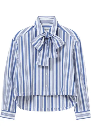 Claudie Pierlot Gestreiftes Hemd mit Schleifenkragen