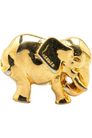 Hermès 20th Century vergoldete Elephant Pin Brosche
