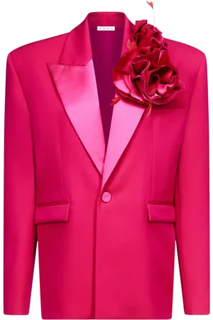 AREA Flower Corsage Oversized-Blazer