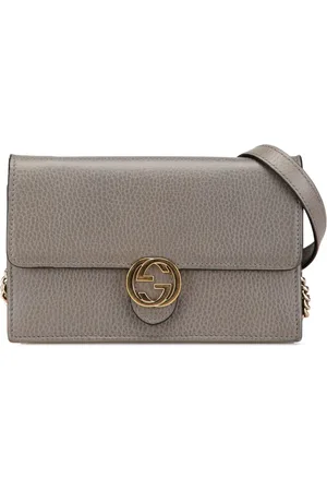 Gucci 2016-2024 GG Dollar Portemonnaie aus Leder mit Kettenriemen