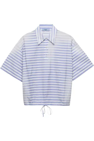 Prada Gestreiftes Popeline-Poloshirt