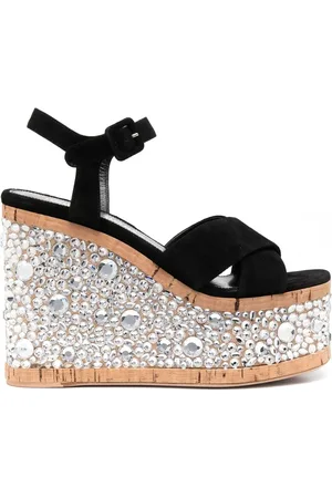 HAUS OF HONEY Kristallverzierte Sandalen mit Wedge