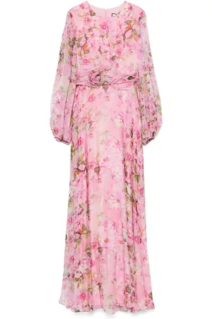 NISSA Seidenrobe mit Blumenapplikation