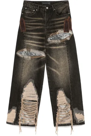 Who Decides War Tief sitzende Jeans mit Organza-Overlay