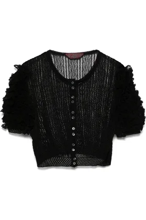 John Galliano 1990s Cropped-Top mit Rüschenärmeln