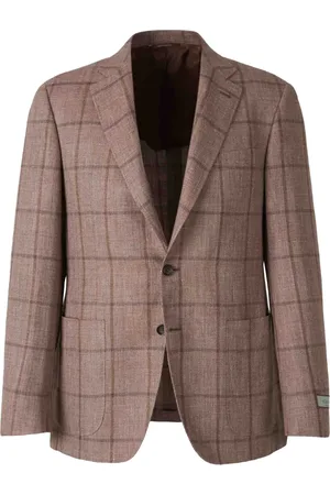 CANALI Strukturierte Jacke mit Karomuster