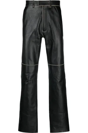 MARTINE ROSE Lederhose mit geradem Schnitt