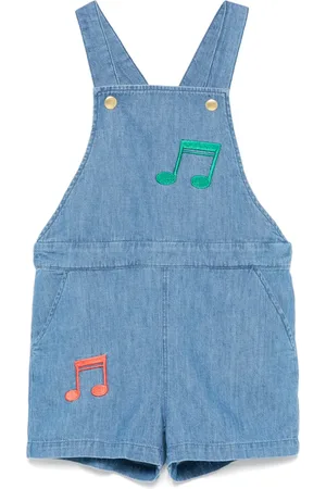 Mini Rodini Jeans-Playsuit mit Stickerei