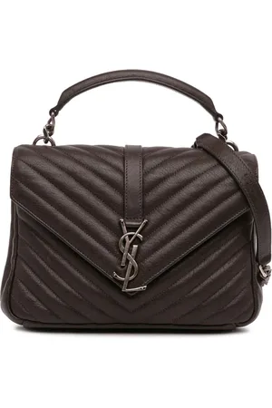 Saint Laurent 2017 mittelgroße Monogram Chevron College Satchel-Tasche aus Schafleder