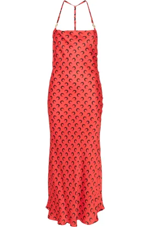 Marine Serre Maxikleid mit Mond-Print