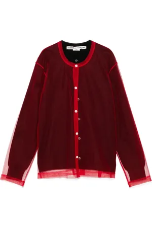 Comme des Garçons Cardigan mit Overlay-Mesh