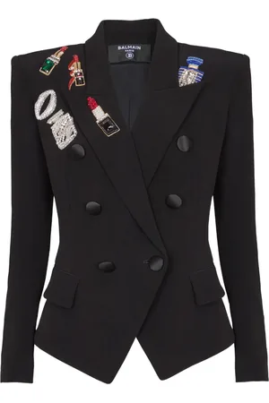 Balmain Schmale Jacke mit Patches