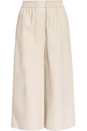 Loewe Cropped-Hose aus Leder