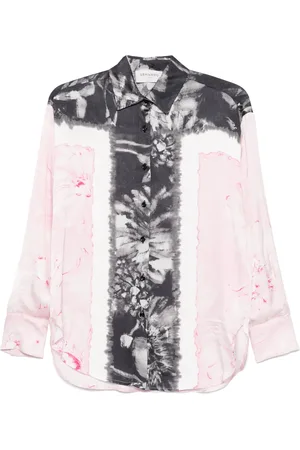 Ermanno Firenze Satinhemd mit Blumen-Print