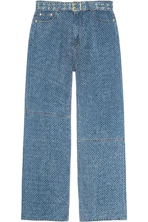 Ganni Weite Jeans mit Gürtel