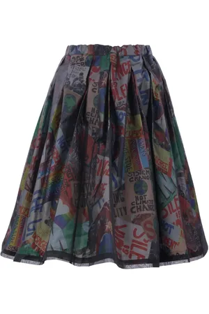 Comme des Garçons Faltenrock mit Print