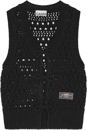 Ganni Cardigan mit Lochstrickmuster