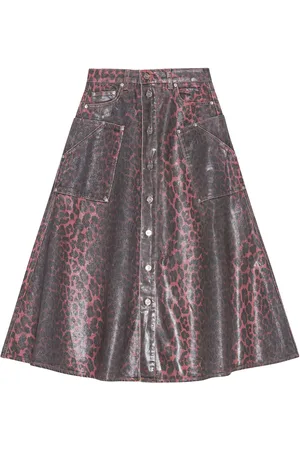 Ganni Midirock mit Leoparden-Print