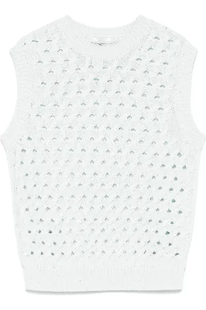 PESERICO SIGN Gestricktes T-Shirt mit Pailletten